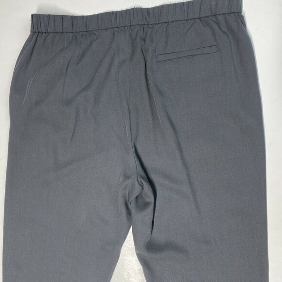 Eileen Fisher Tencel Tapered Leg Pants Sz Medium Dark Gray Textured Elastic EUC - Picture 9 of 12